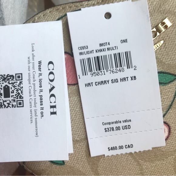 🍒❤️ Heart Crossbody In Signature Canvas With Heart Cherry Print - Picture 14 of 16